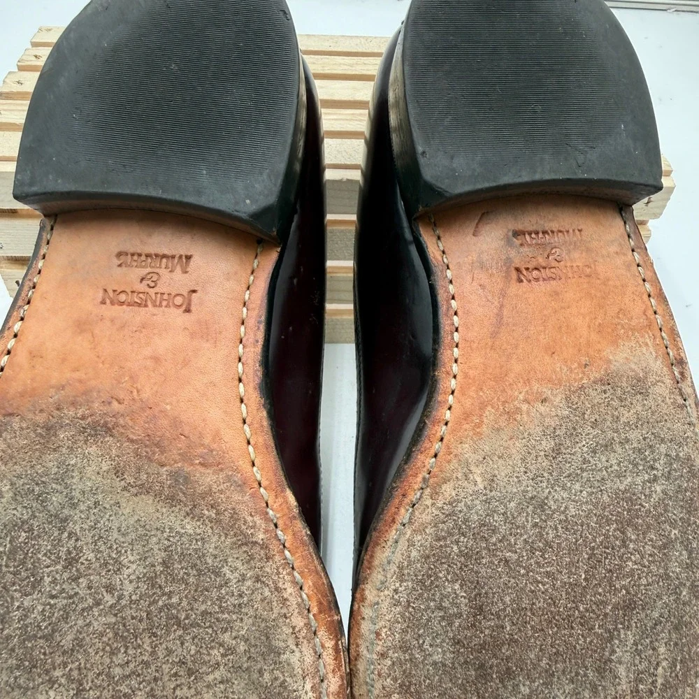 Johnston & Murphy Loafers Aristocraft Wingtip Tassel Burgundy Leather Mens 9.5 C